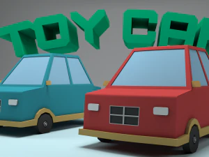 Низкополигональная модель игрушечного автомобиля 3D Модель