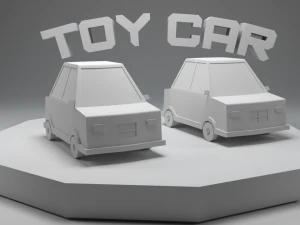 Низкополигональная модель игрушечного автомобиля 3D Модель