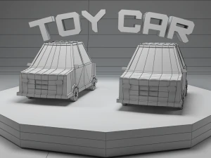 Низкополигональная модель игрушечного автомобиля 3D Модель