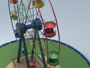 Lowpoly Ferris wheel for Park and Game - Animated 3D Model