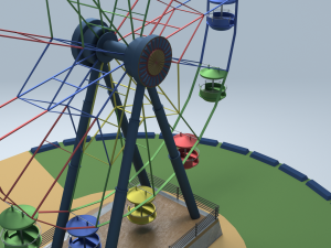 Lowpoly Ferris wheel for Park and Game - Animated 3D Model