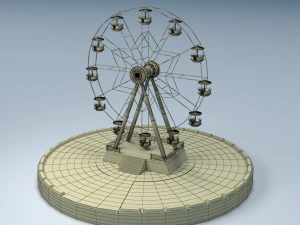 Lowpoly Ferris wheel for Park and Game - Animated 3D Model