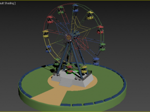 Lowpoly Ferris wheel for Park and Game - Animated 3D Model
