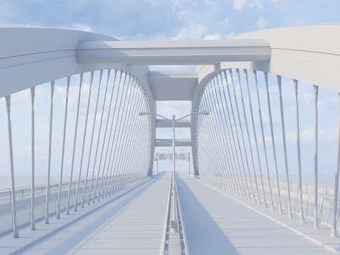 Most Apollo Bridge High Quality Textured and UV Unwrapped 3D Model