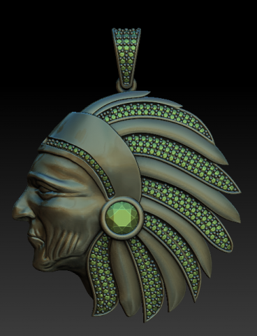indian man pendant 3D Model .c4d .max .obj .3ds .fbx .stl .blend 