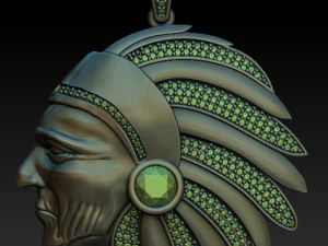 indian man pendant 3D Model