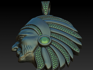 indian man pendant 3D Model