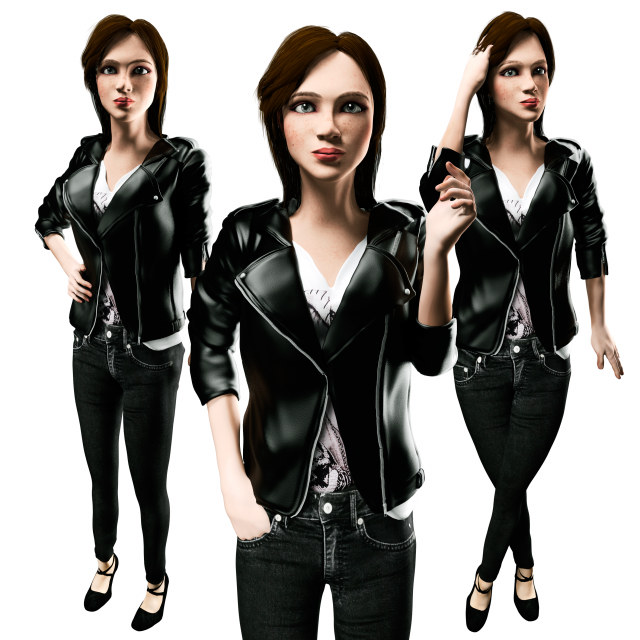 girlinjaket 3Dモデル .c4d .max .obj .3ds .fbx .stl .blend 