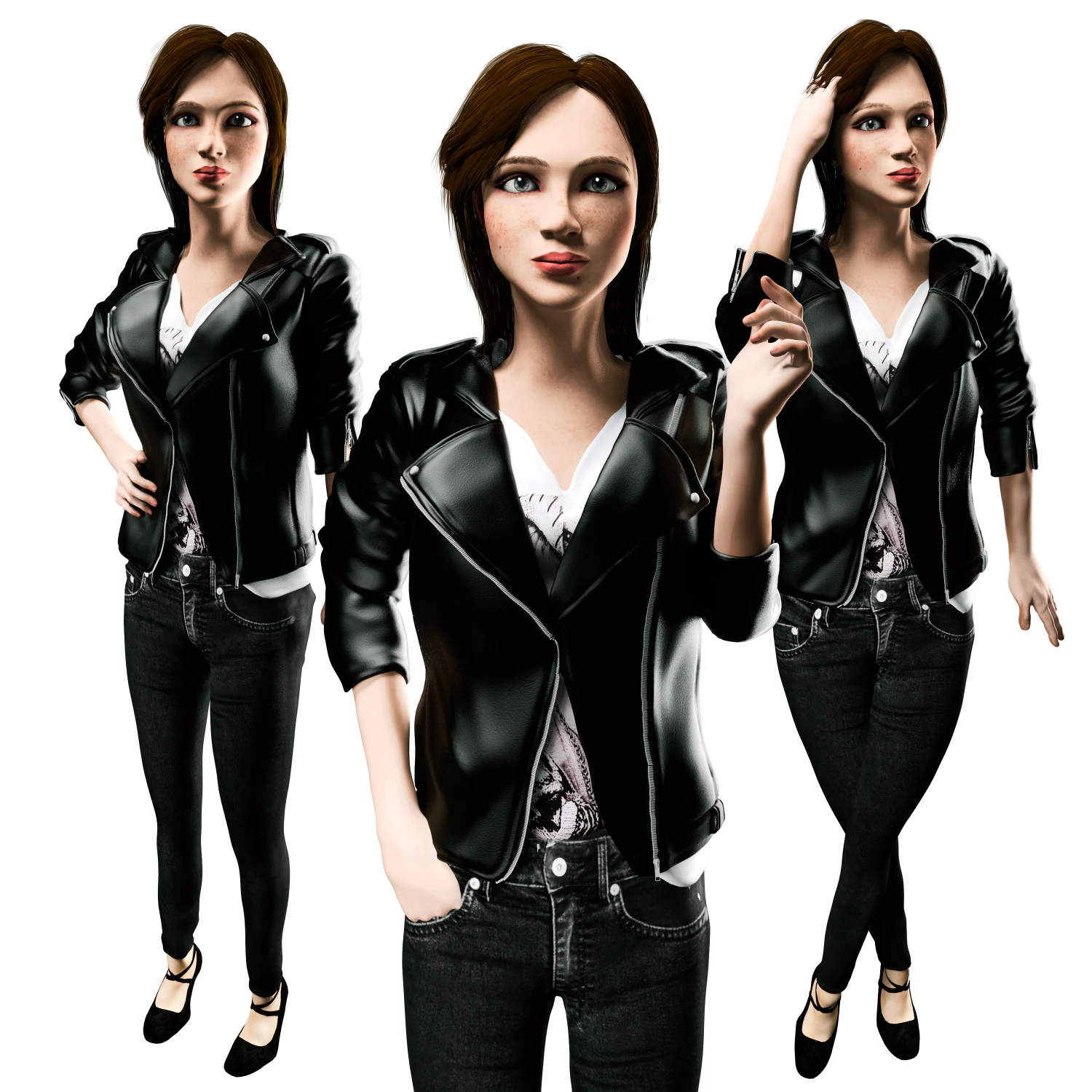 girlinjaket 3D Model .c4d .max .obj .3ds .fbx .stl .blend 