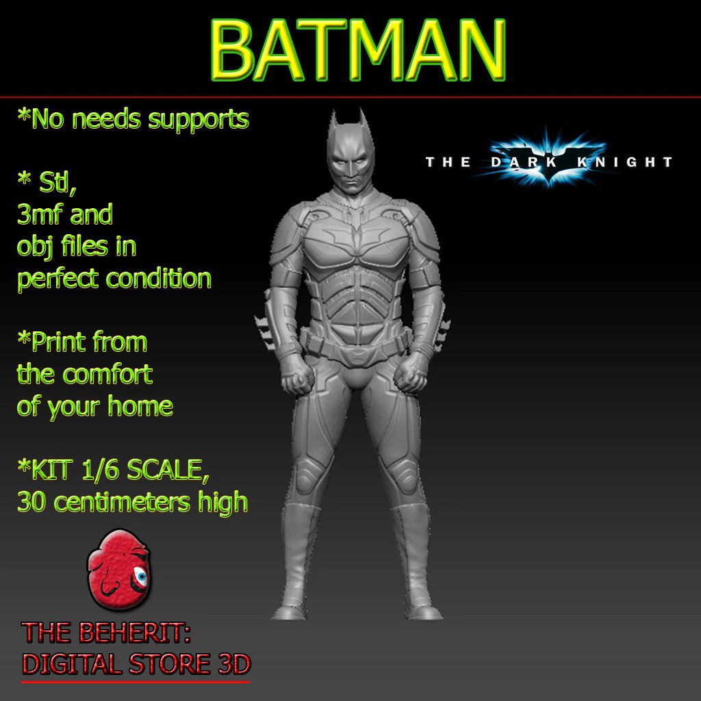 batman -- the dark knight 3D Print Model .c4d .max .obj .3ds .fbx .stl .blend 