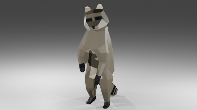 raccoon low poly - includes rig and blend file 3D-Modell .c4d .max .obj .3ds .fbx .stl .blend 