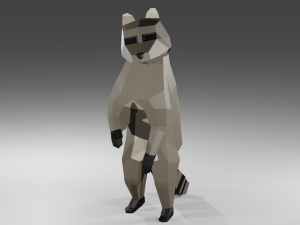 raccoon low poly - includes rig and blend file 3D Model