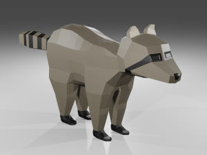 raccoon low poly - includes rig and blend file 3D-Modell