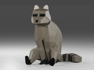 raccoon low poly - includes rig and blend file 3D-Modell