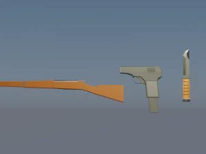Paquete de armas Low Poly de la Guerra Mundial Modelo 3D