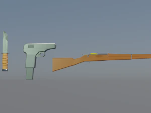 World War Low Poly Weapons Pack 3D Model