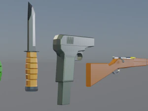 World War Low Poly Weapons Pack 3D Model