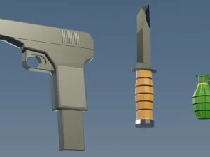 World War Low Poly Weapons Pack 3D Model