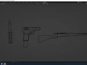 World War Low Poly Weapons Pack 3D Model