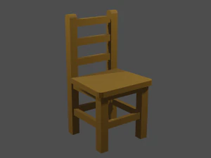 D&uuml;ş&uuml;k Poli Sandalye 3D Model