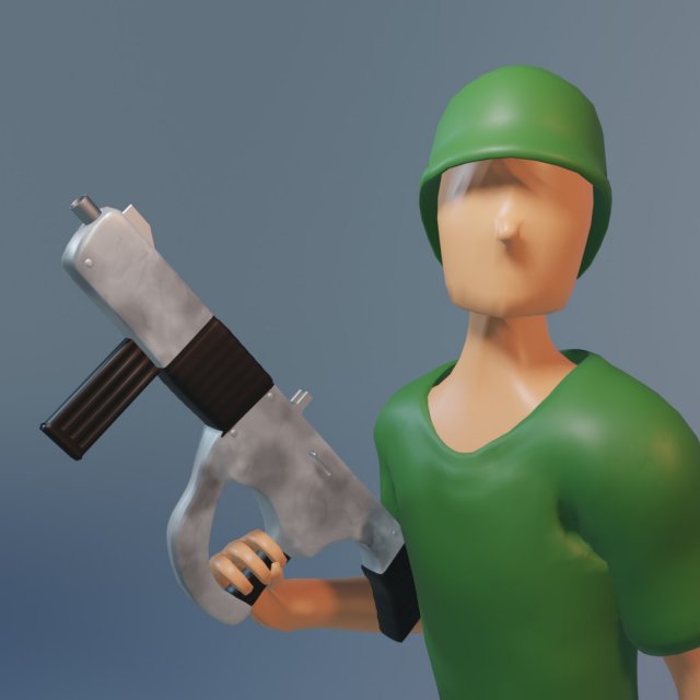 Soldier character for game ANIMATIONS INCLUDED Model 3D .c4d .max .obj .3ds .fbx .stl .blend 