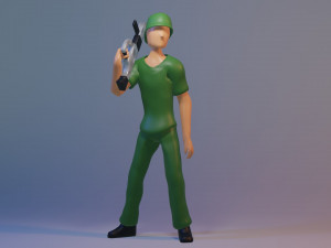 Soldier character for game ANIMATIONS INCLUDED Model 3D