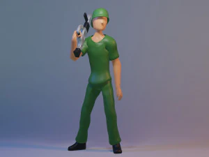 Soldier character for game ANIMATIONS INCLUDED 3D Model
