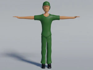 Soldier character for game ANIMATIONS INCLUDED 3D Model