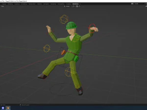 Asker D&uuml;ş&uuml;k Poli - te&ccedil;hizat dahil 3D Model
