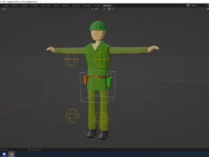Asker D&uuml;ş&uuml;k Poli - te&ccedil;hizat dahil 3D Model