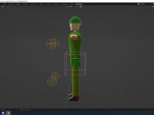 Asker D&uuml;ş&uuml;k Poli - te&ccedil;hizat dahil 3D Model