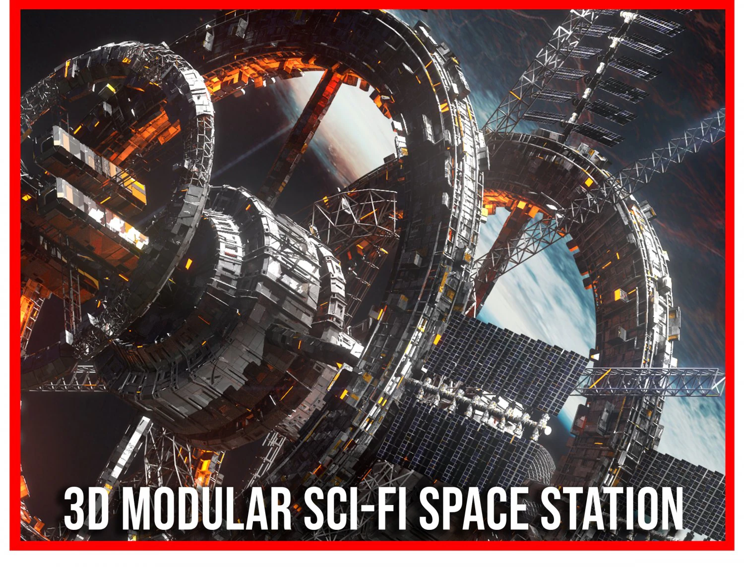 modular sci fi space station ship vehicle futuristic 3D Model .c4d .max .obj .3ds .fbx .stl .blend 