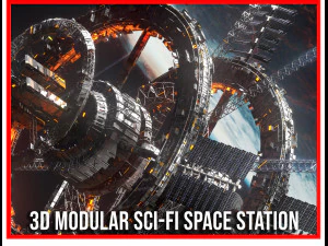 модульная научная фантастика космическая станция корабль транспортное средство футуристический 3D Модель
