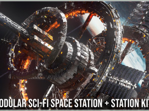modular sci fi space station ship vehicle futuristic 3D Model
