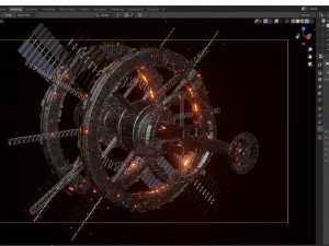 modular sci fi space station ship vehicle futuristic 3D Model