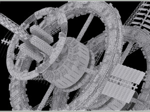 modular sci fi space station ship vehicle futuristic 3D Model