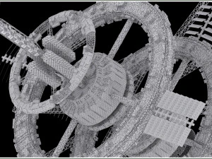modular sci fi space station ship vehicle futuristic 3D Model