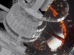 modular sci fi space station ship vehicle futuristic 3D Model