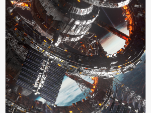 modular sci fi space station ship vehicle futuristic 3D Model