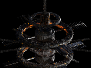 modular sci fi space station ship vehicle futuristic 3D Model