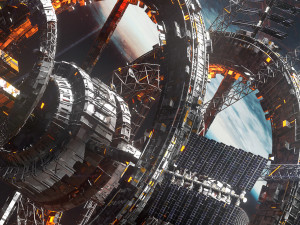 modular sci fi space station ship vehicle futuristic 3D Model