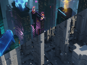 Sci-Fi Futuristic Cyberpunk Sci Fi City Building Skyscraper Cityscape 3D Model