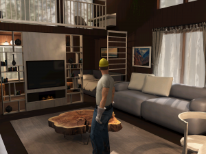 The interior of the house on a tree in the Barnhouse style Another version 3D 模型