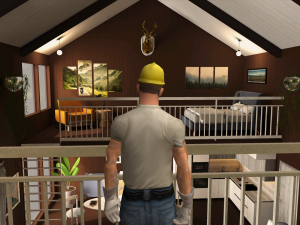 The interior of the house on a tree in the Barnhouse style Another version 3D मॉडल