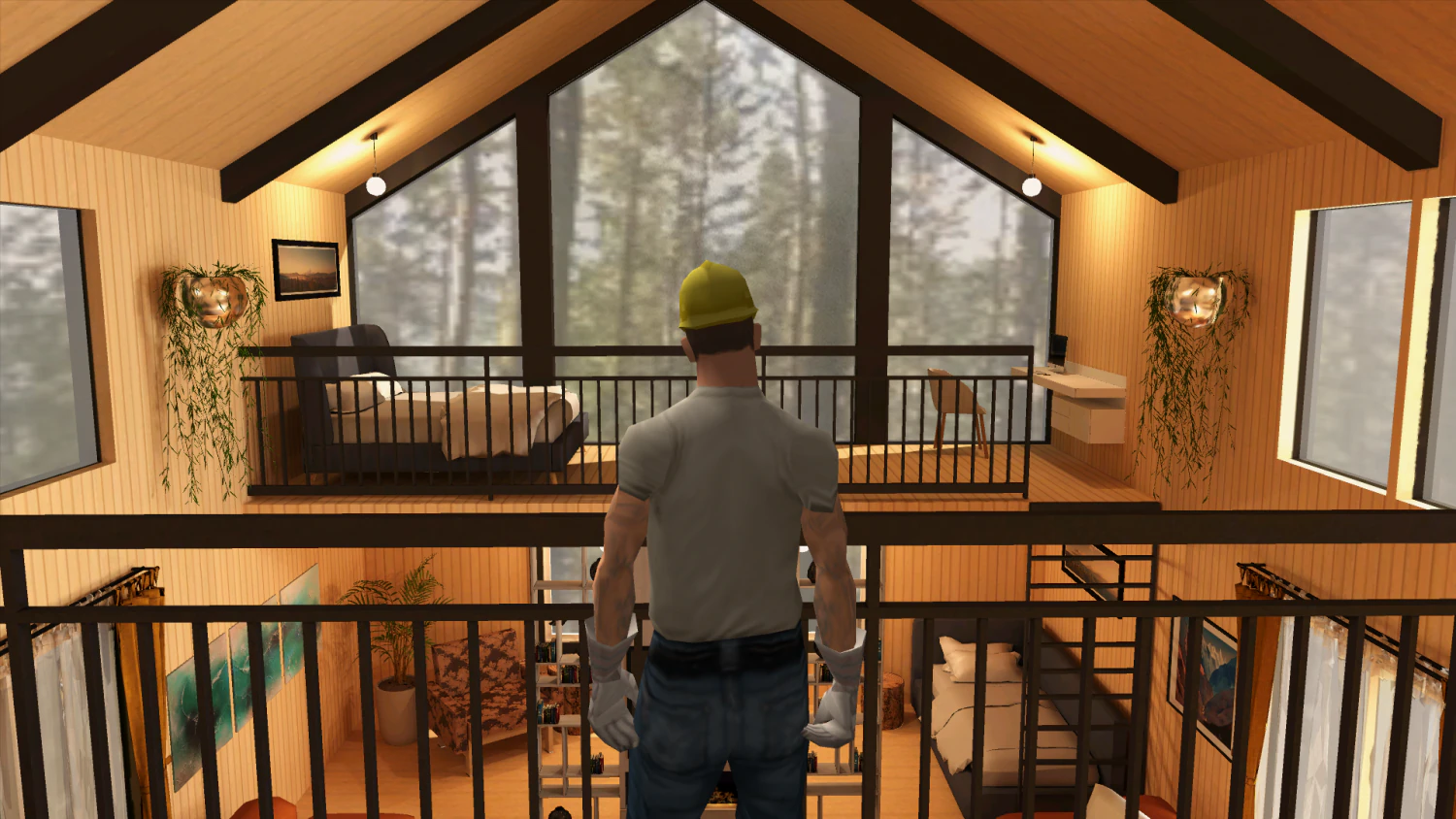The interior of the house on a tree in the Barnhouse style Lite version 3D Model .c4d .max .obj .3ds .fbx .stl .blend 