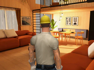 The interior of the house on a tree in the Barnhouse style Lite version 3D Model