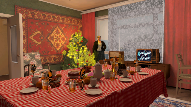 Post-Soviet interior for the New Year for the GTA game Model 3D .c4d .max .obj .3ds .fbx .stl .blend 