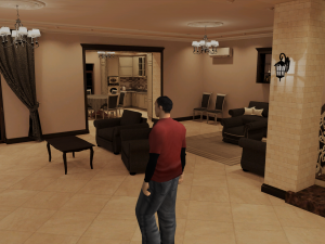The interior of a private 2-storey house for GTA games 3D 模型