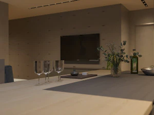 Living room in the style of Minimalism apartment 3D Model