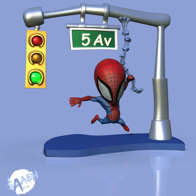 Spiderman chivi Model Cetak 3D .c4d .max .obj .3ds .fbx .stl .blend 